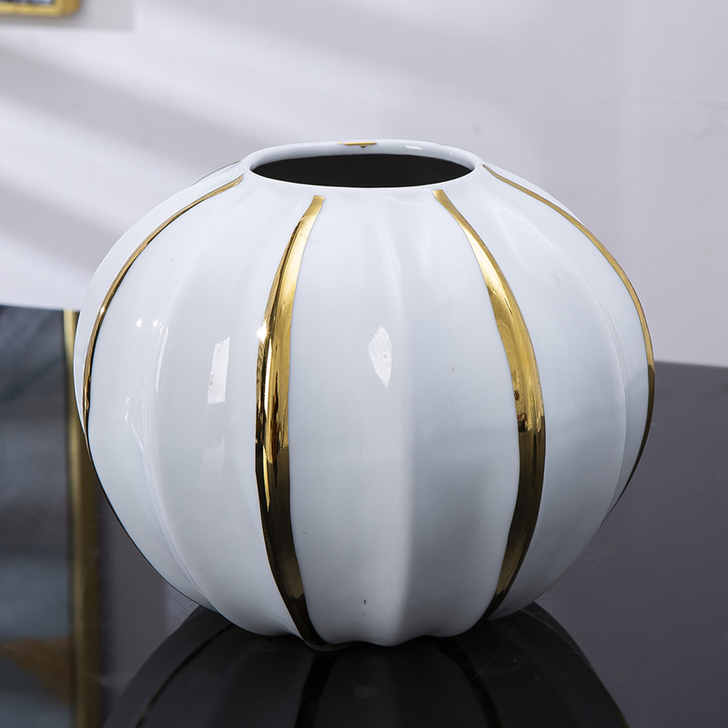 Jingdezhen ceramic vase furnishing articles Nordic dried flowers sitting room adornment flower arranging creative contracted light key-2 luxury table decoration