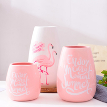 Nordic ceramic vase ins Wind Flamingo dried flowers hydroponic living room table flower arrangement home decorations ornaments