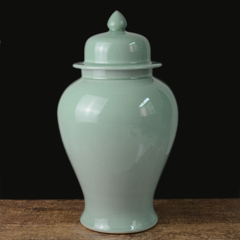 Jingdezhen ceramic general furnishing articles celadon vase large jar of modern new Chinese style household act the role ofing is tasted handicraft sitting room