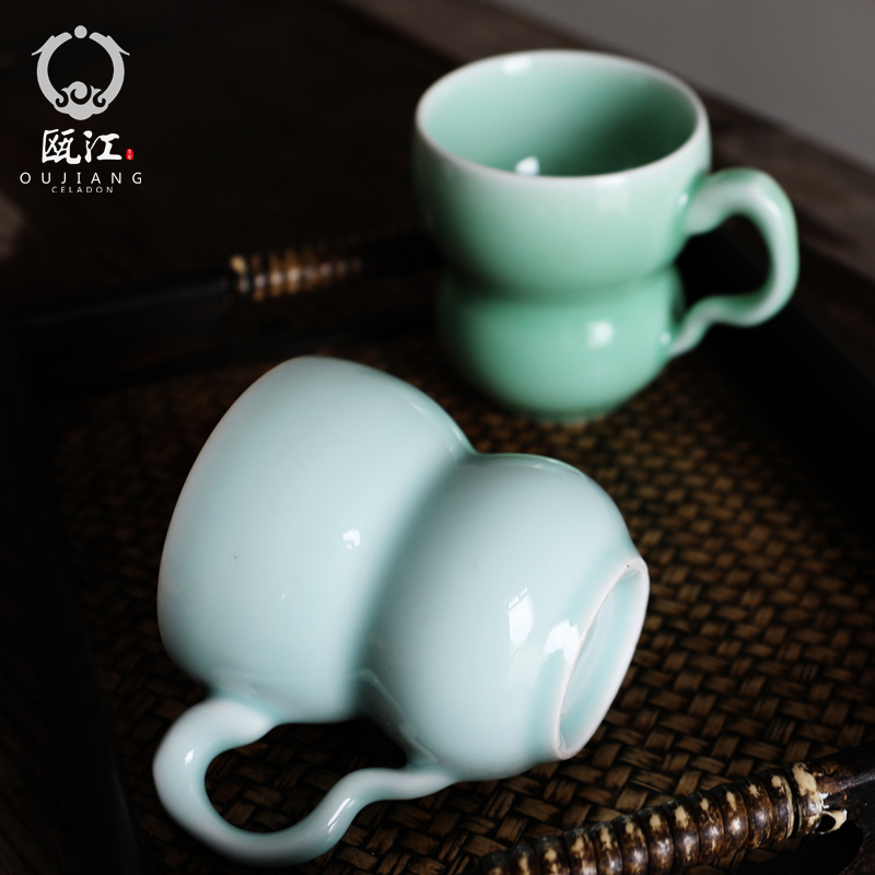 Oujiang longquan celadon teacup household creative lovely gourd China cups Chinese contracted keller gifts gifts