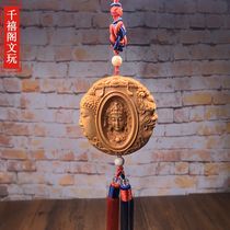 Cliff-wood carvings handicraft hand engraving of the Buddha with a hand-in-the-head car pendant pendant pendant pendants