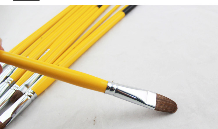 圆头狼毫画笔12支木质杆笔刷水彩水粉笔美术画笔厂家批发