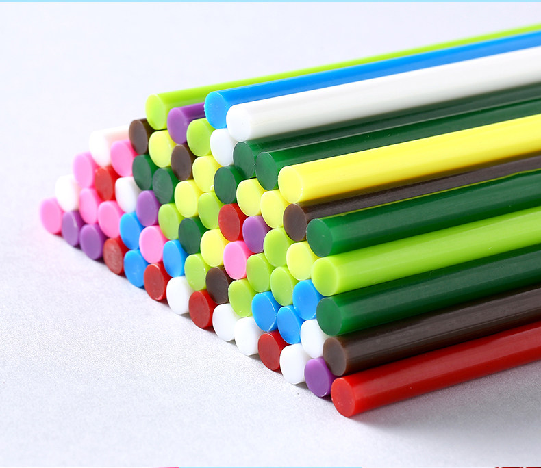 彩色热熔胶棒7mm11mm胶条热熔胶粘热熔胶彩色胶棒颜料棒