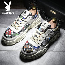Floral Playboy mens shoes Summer breathable graffiti Old daddy shoes mens and womens trends heightening sports casual 100 hitch shoes