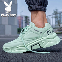 Floral Playboy mens shoes Summer web Red bursting with higher Daddy shoes Mens trends Breathable Sports Casual-Chauding shoes