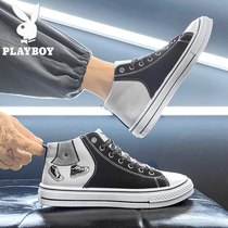 Floral Playboy mens shoes 2022 New summer breathable trendy 100 Lap Canvas Board Shoes Men High Bunch Shoes Wave Shoes