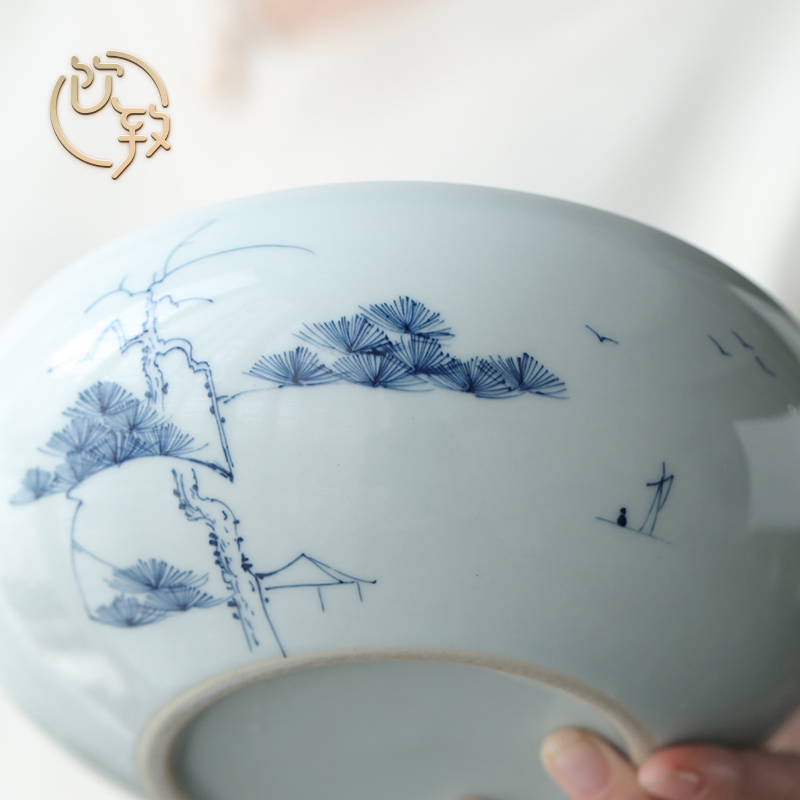 Ultimately responds to jingdezhen hand - made ceramic bath large blue and white porcelain tea zen for wash water jar to build water in a kung fu tea set