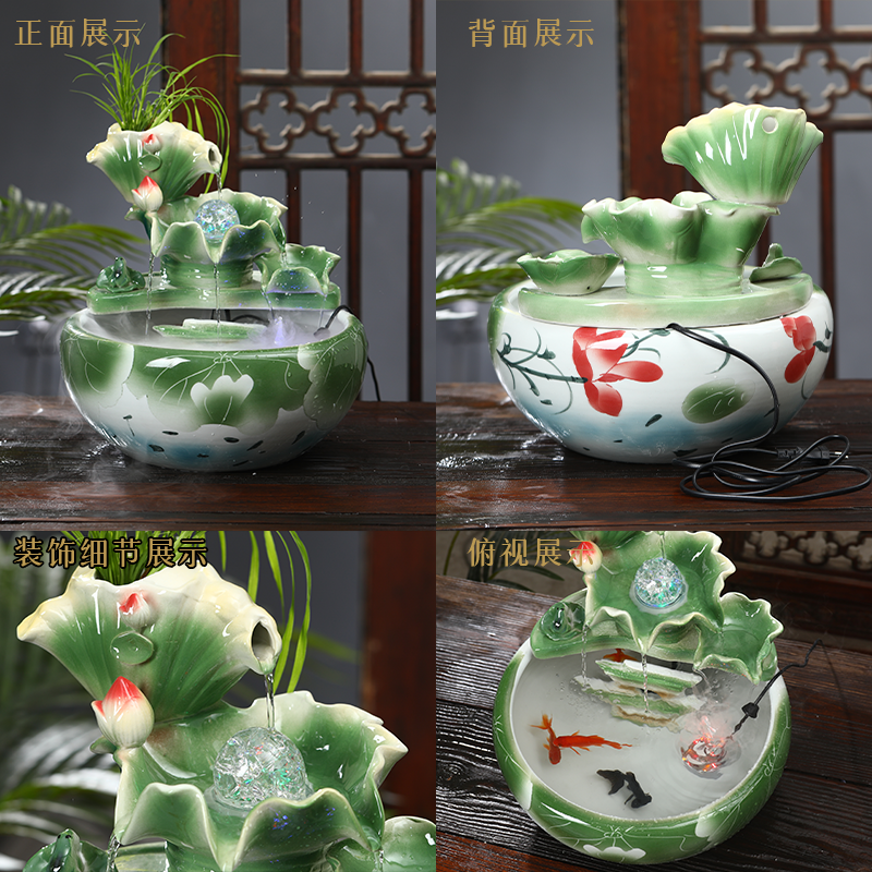 Jingdezhen ceramic aquarium water furnishing articles sitting room aquarium desktop fountain landscape bonsai plutus transport office