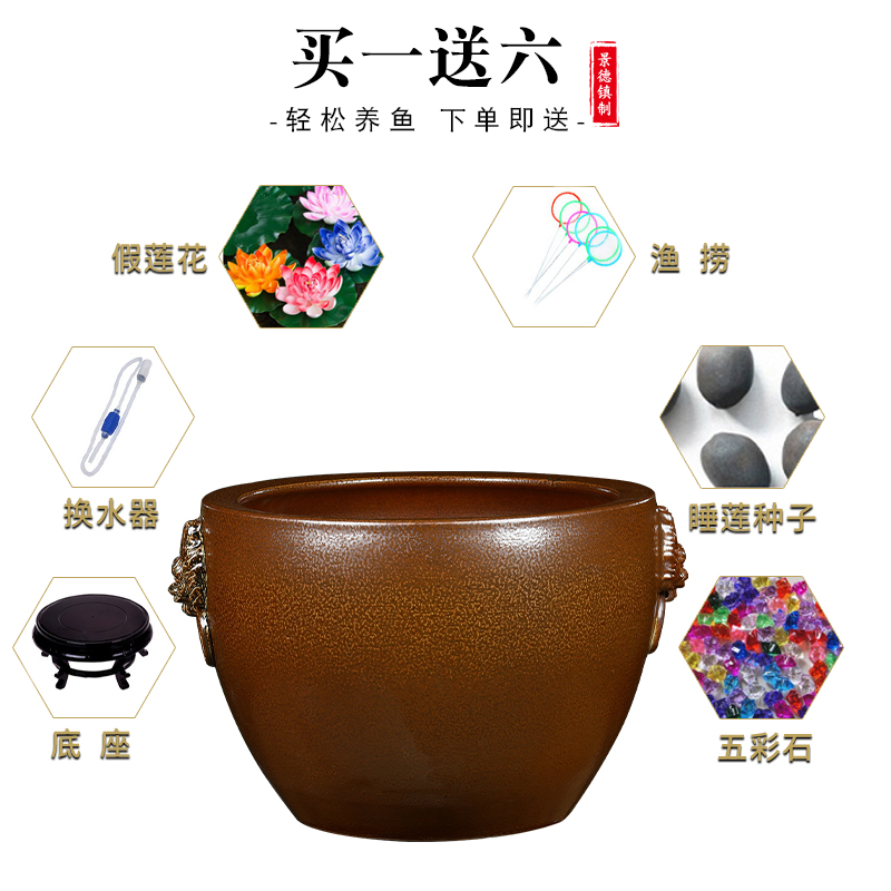 Restoring ancient ways of jingdezhen ceramic aquarium water lily big crock pot lotus cylinder cylinder tank tortoise goldfish bowl lotus basin courtyard