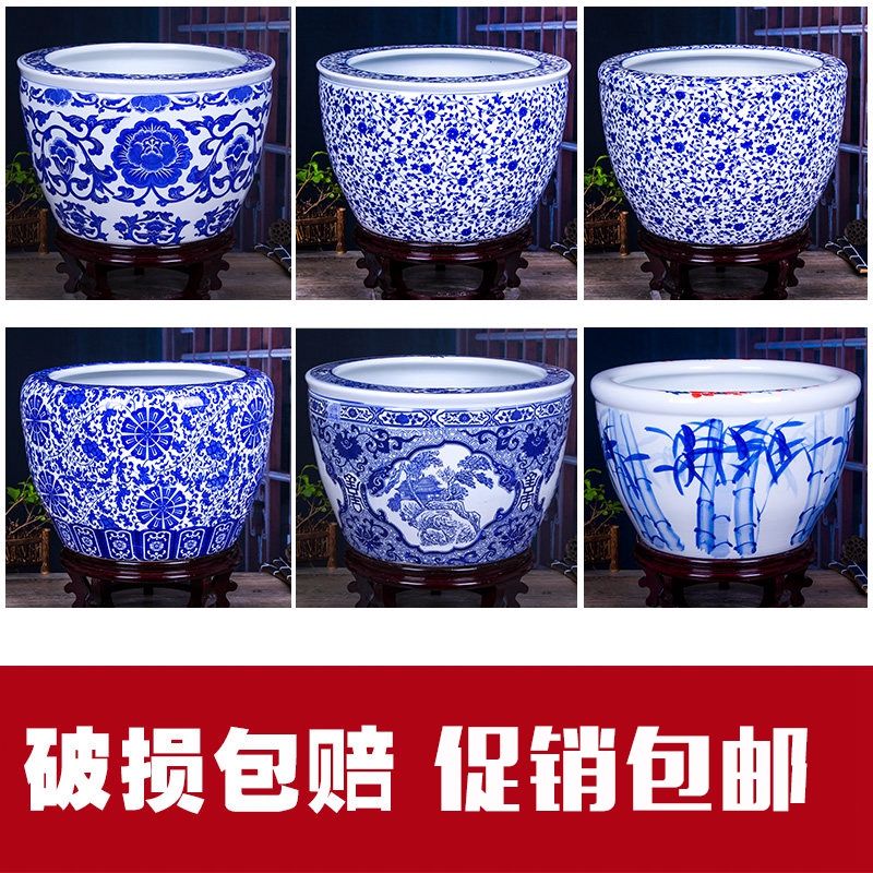 Art soul jingdezhen extra large aquariums famille rose porcelain loop aerobic filter water goldfish bowl sitting room