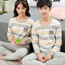 Pure cotton students thin autumn clothes and trousers set for men and women high school children Winter cold protection bottom clothes thermal underwear