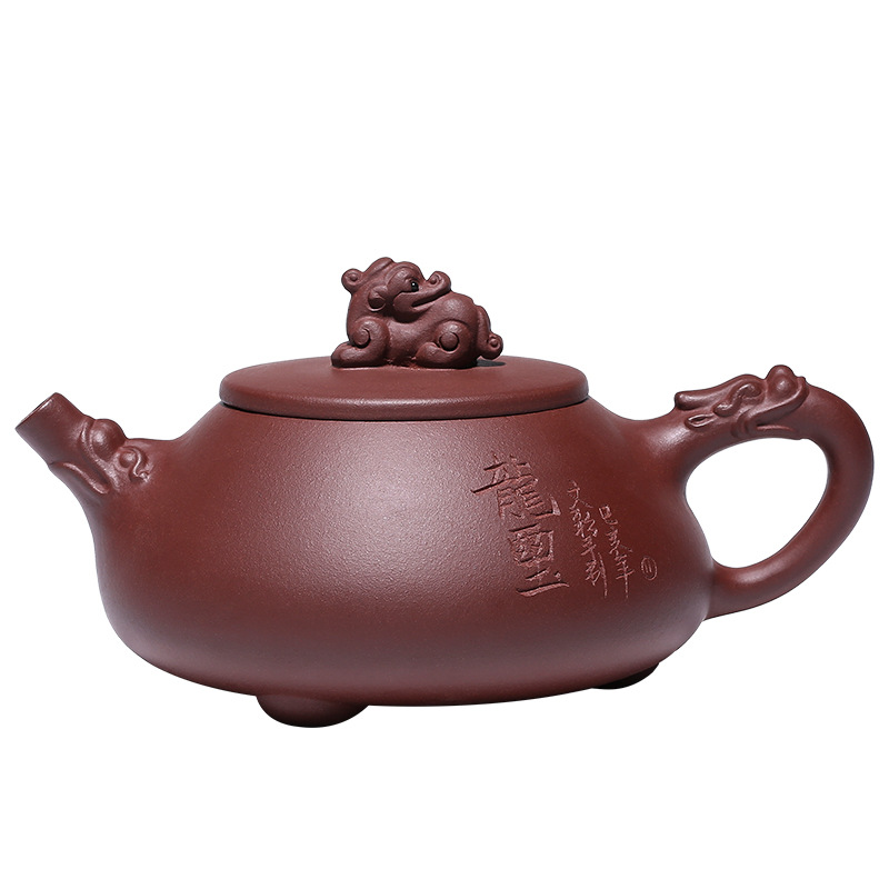 Leopard lam it yixing undressed ore purple clay teapot Long Xi stone gourd ladle pot famous pure manual household teapot