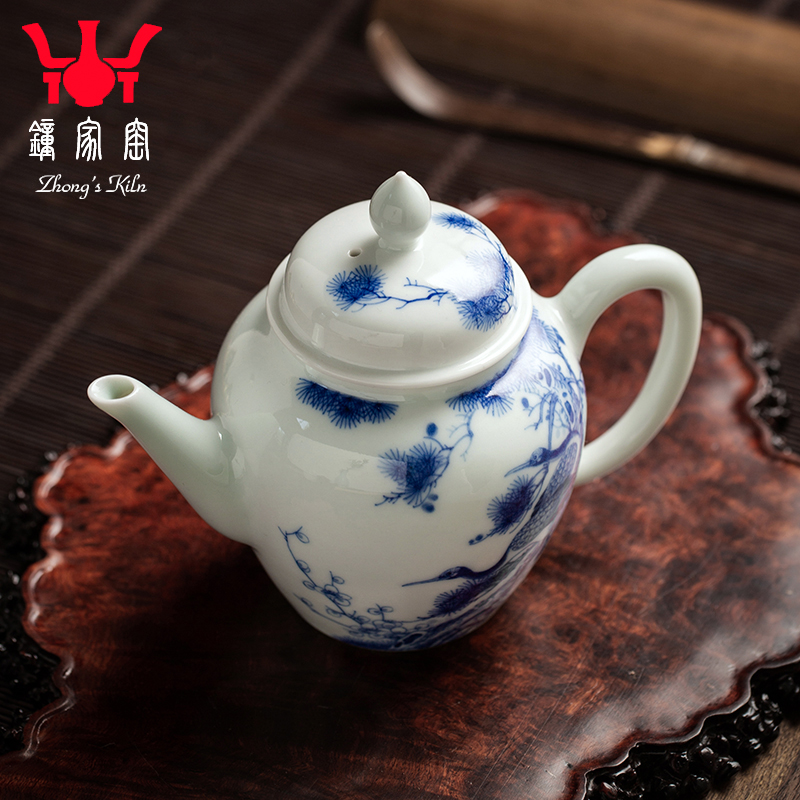 Clock home up jingdezhen porcelain ceramic teapot maintain single pot teapot kunfu tea teapot set loose crane, live