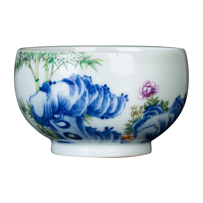 Clock home up porcelain jingdezhen porcelain cups color bucket personal special master kung fu tea cups of tea cups