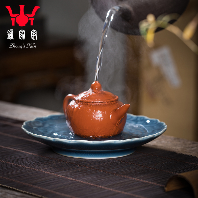 Clock home bearing dry up pot mercifully round pot of jingdezhen ceramics adopt it pad manual small tea pot of tea bearing