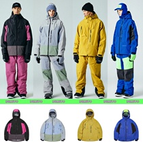 2122DIMITO Korean ski suit waterproof and snow-proof clothing pants loose even cap men and women veneer winter outdoor 3