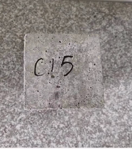 A test block for the delivery of C15 concrete