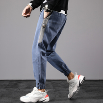 Spring and Autumn Fashion Blue Jeans Mens Loose Feet Mens Harlan Casual Trousers Autumn Clothing
