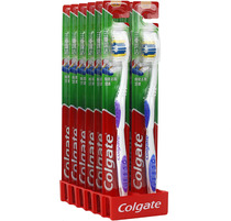 Colgate triple deep cleaning medium hair toothbrush 12 sets of adult household brush tongue coating non-slip stiff hair