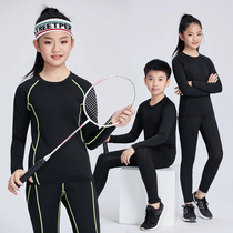 Childrens badminton suit suits men and women table tennis clothes tennis tight long sleeves Bottom speed dry clothes running sportswear