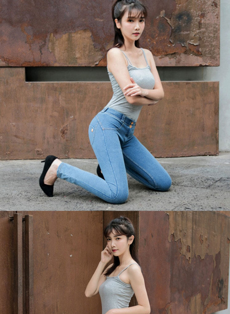 开裆牛仔裤女户外免穿脱开档大人方便情侣野外约会神器隐形拉链