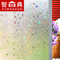 Electrostatic colorful 3D glue-free glass film transparent transparent living room decoration moving door window window window glass sticker