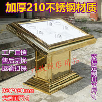 Stainless steel luminous guide platform lobby floor-to-floor index Hall floor flat display table gold Guide Sign