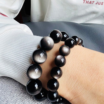 High quality matching certificate Natural obsidian string male and female obsidian couple bracelet jewelry gift