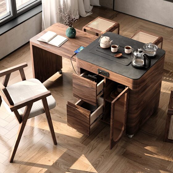 Medium style tea table and chair combination home office balcony rock slab small tea table tea table kettle integrated
Medium style tea table and chair combination home office balcony rock slab small tea table tea table kettle integrated