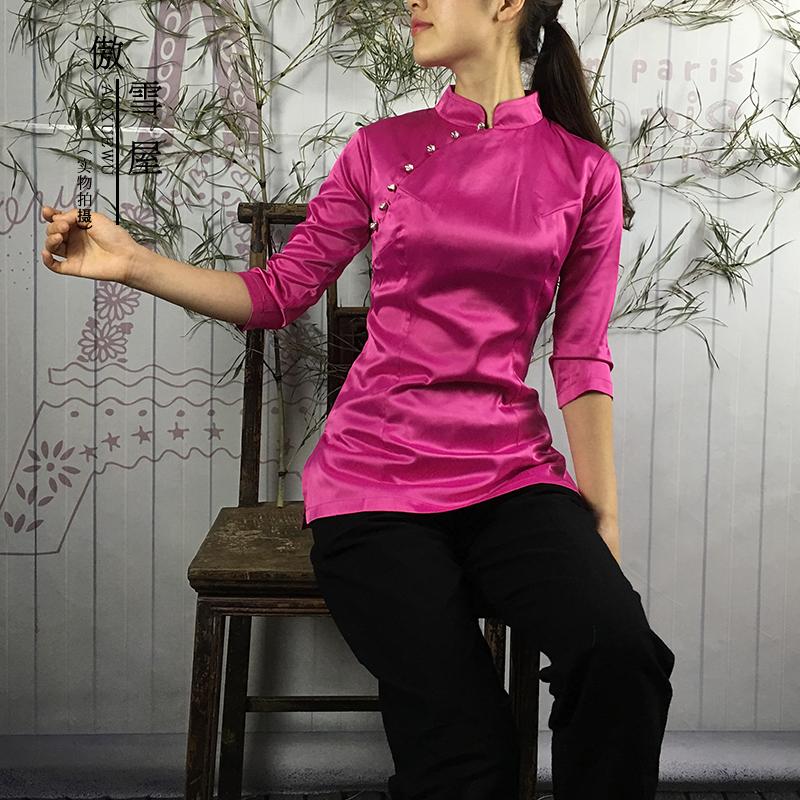 Ao Xuewu Chinese style improved slim slimming mid-length cheongsam top retro Chinese party dress