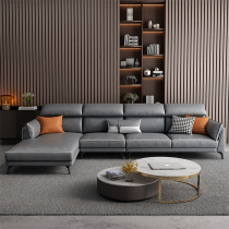 Tech cloth sofa fabric sofa Nordic minimalist light lavish modern living-room sofa L type whole dress free of washing sofas