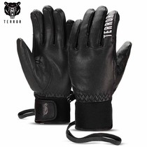Terror Ski Gloves Pure Leather Five Fingers Water Preservation Woman Gloves Winter Thickens Outdoor Winter