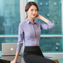 Spring and autumn fashion white professional shirt womens dress long sleeve dress bottom business slim slim work clothes shirt