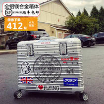 Full Aluminum Magnesium Alloy Shockproof Silent Photography Crossversion Captain Box 18 Inch Metal Suitcase Pull Bar Box Man Universal Wheel