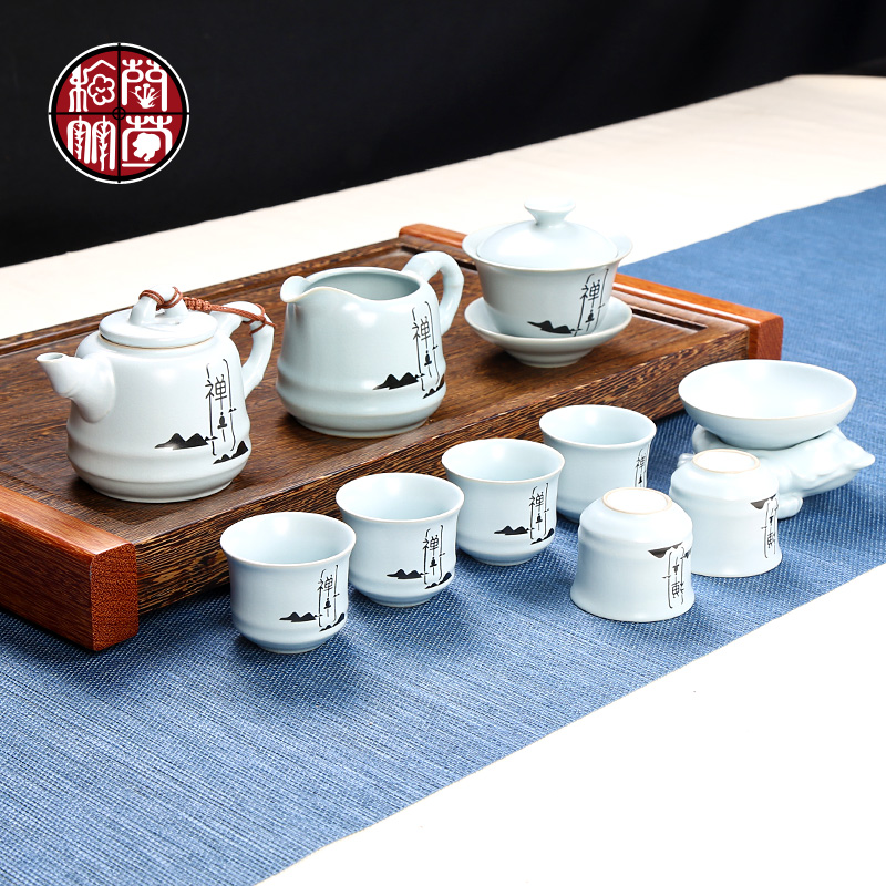 Your up kung fu tea set home office suit creative ceramic cups lid bowl tea combinations of a complete set of 6 people