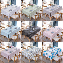 Nordic Plaid tablecloth waterproof and oil-proof disposable pvc tablecloth household ins Net red tea table cloth rectangular