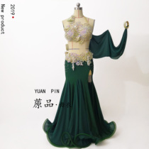 Belly dance performance clothing high-end custom single split fish tail skirt set custom multi-color optional