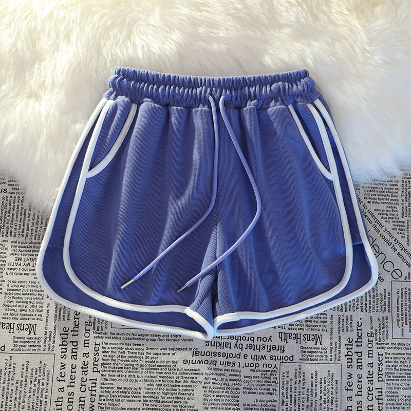 Korean style outfit~Pink casual sports shorts for women in summer, loose and comfortable at home pajama pants for outdoor shopping shorts (20518:28317:size:XL;1627207:1101966612:Color classification:Haze blue)