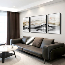 Living room decoration painting background wall painting behind the sofa Crystal porcelain painting modern minimalist wall painting Living room hanging painting atmosphere