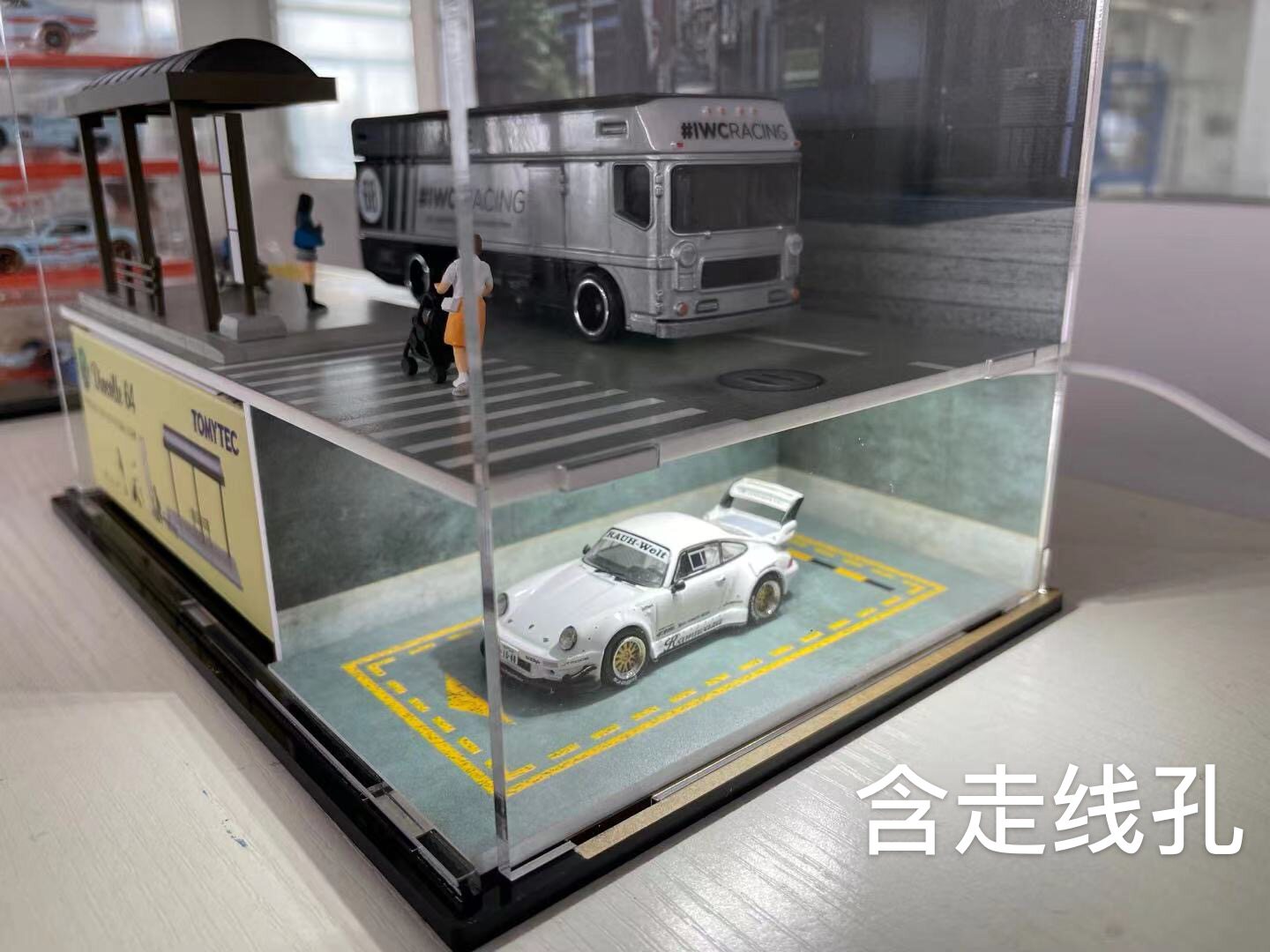 Модель машины 64比例 tlv car snap 05a巴士车站 bus stand亚克力场景展示盒