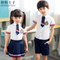 Classwear Summer College Style Unisex Short Sleeve Sets Graduation Photographs Middle School Kids School Clothes Kindergarten Clothing