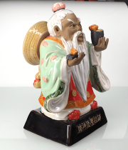 Ceramic Figure Gambling Divine Land Press Craft Wine Bottle 500ml Hong Kong Three Sheng Gifts Mascot Gathering Wealth Feng Shui