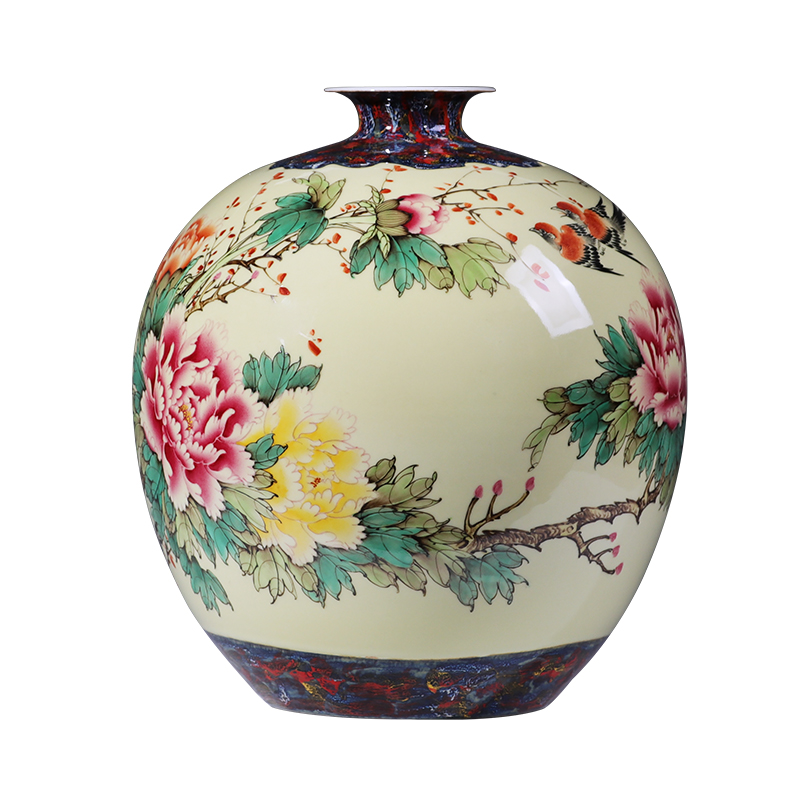 Jingdezhen ceramics hand - made vases large peony pomegranate bottle of flower arranging furnishing articles TV ark, of Chinese style household decoration