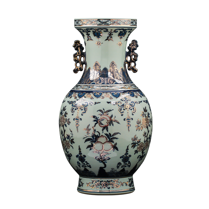 Jingdezhen ceramics hand - made the see colour blue and white porcelain vase imitation the qing qianlong Chinese key-2 luxury home decoration furnishing articles