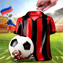 Creative piggy bank World Cup football uniform Resin piggy bank Personality boy adult coin bank Birthday gift