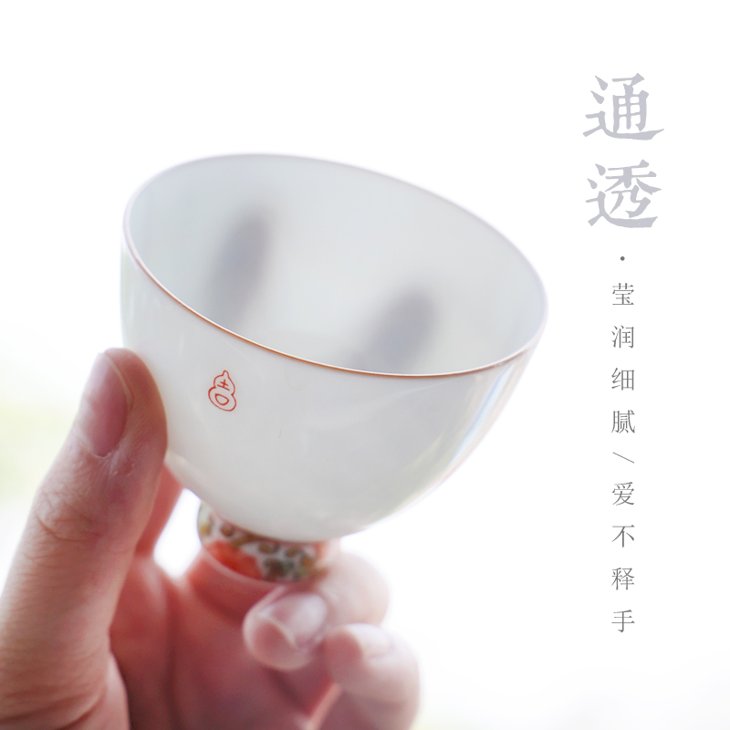 The Escape this hall kung fu teacups hand - made pastel jingdezhen ceramic sample tea cup tea white porcelain cups masters cup