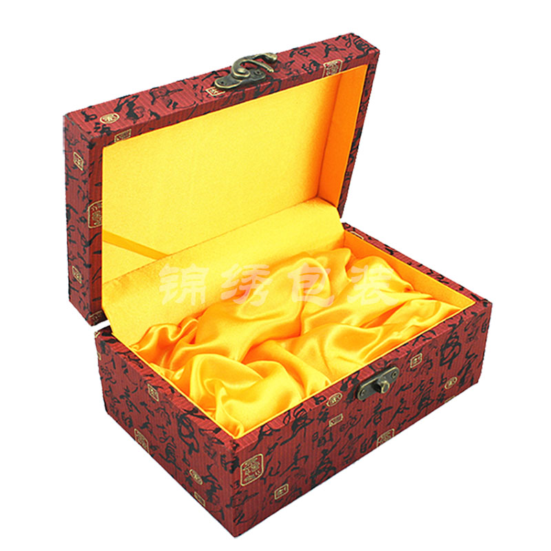 Wooden JinHe porcelain collectables - autograph play penjing collection jade crystal gift box packing box jewelry box