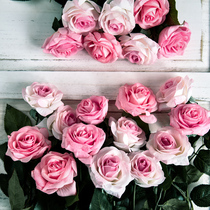 Valentines Day gift high moisturizing feel silk flower fake rose simulation bouquet living room indoor home decoration ornaments