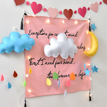 ins Flamingo hanging cloth Girl heart wall decoration Girls room wall-mounted room layout wall decoration