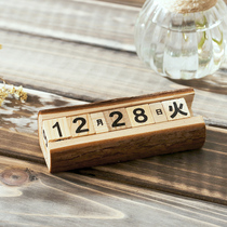 Retro creative log small desk calendar Million years calendar Home daily desktop decoration decoration Photo photography props